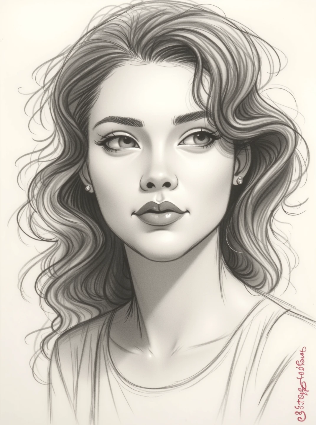 A sketch of a drawing of a woman with long hair and a white shirt, artgerm portrait, detailed beauty portrait, detailed beautiful portrait, realistic sketch, realistic digital drawing, beautiful face portrait, artgerm. high detail, very detailed beautiful face, gorgeous face portrait,  drawn in the style of artgerm, sketch art, artgerm detailed, highly detailed portraitPencil Sketch Drawing Generator